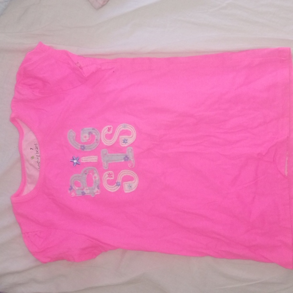 Big sis neon pink shirt sz 7